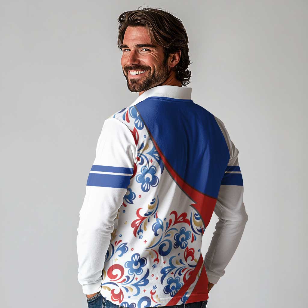 Matryoshka Doll Long Sleeve Polo Shirt Flag Color Style No2 - Wonder Print Shop