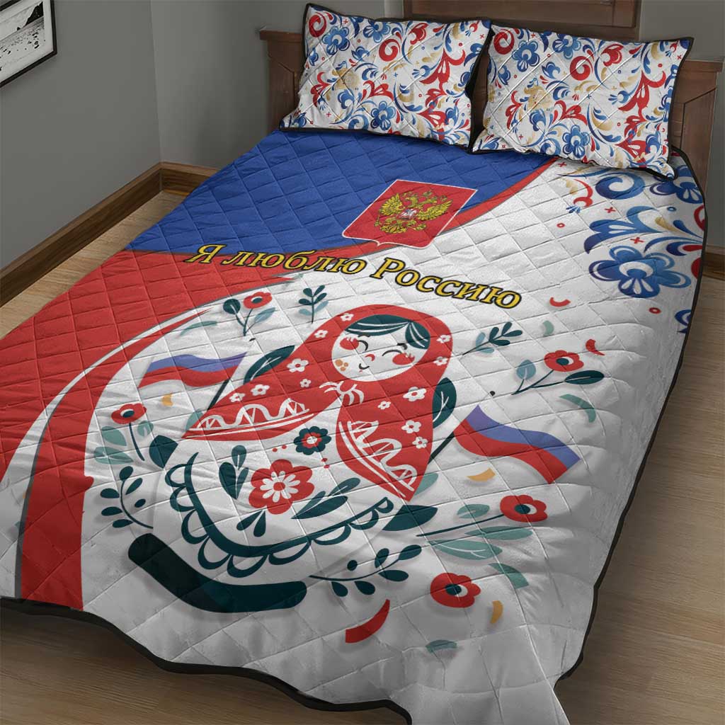 Matryoshka Doll Quilt Bed Set Flag Color Style No2 - Wonder Print Shop
