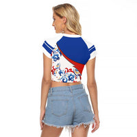 Matryoshka Doll Raglan Cropped T Shirt Flag Color Style No2 - Wonder Print Shop