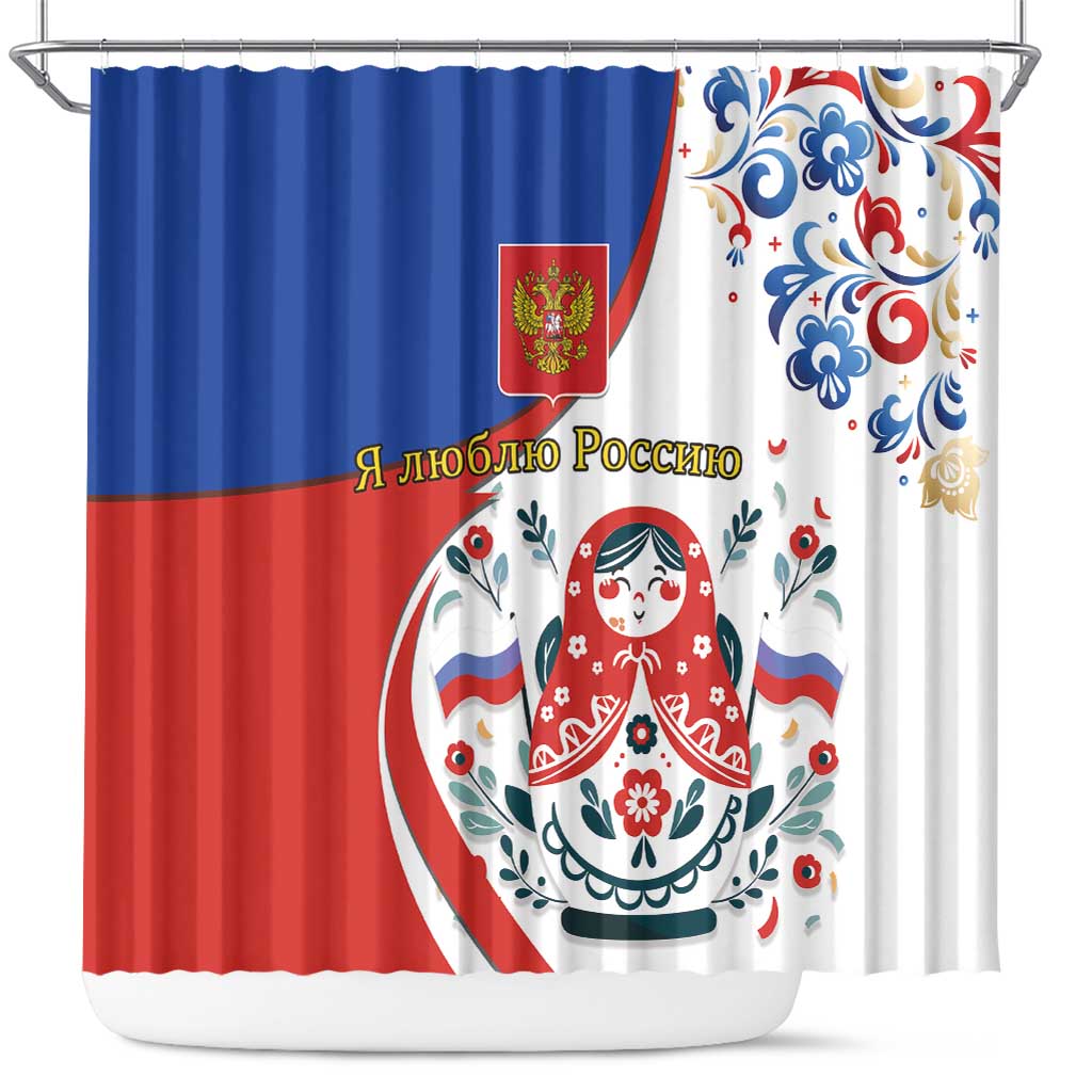 Matryoshka Doll Shower Curtain Flag Color Style No2 - Wonder Print Shop
