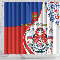 Matryoshka Doll Shower Curtain Flag Color Style No2 - Wonder Print Shop