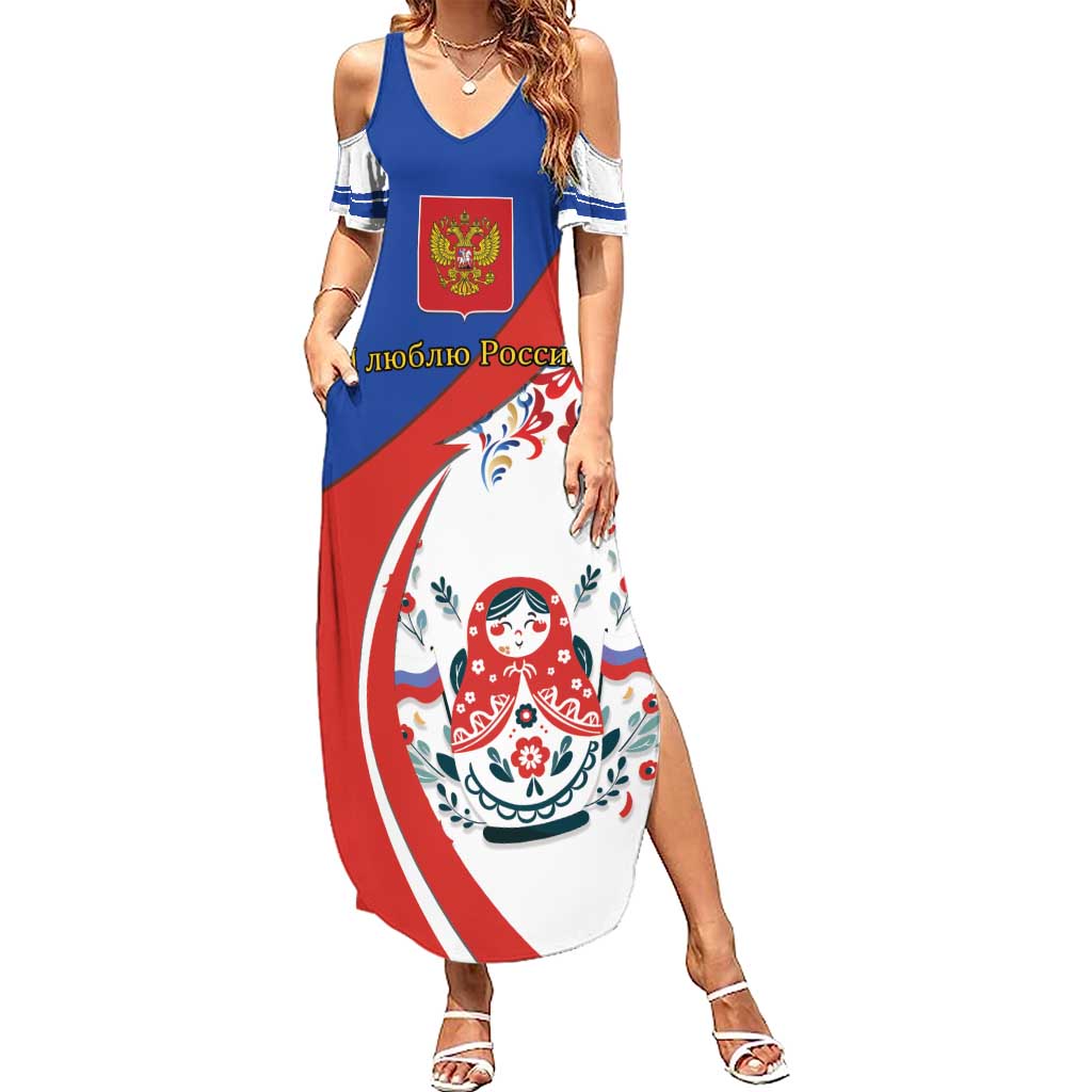 Matryoshka Doll Summer Maxi Dress Flag Color Style No2 - Wonder Print Shop