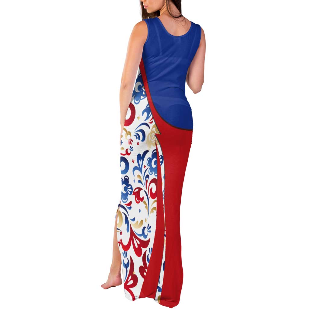 Matryoshka Doll Tank Maxi Dress Flag Color Style No2 - Wonder Print Shop