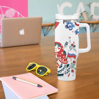 Matryoshka Doll Tumbler With Handle Flag Color Style No2 - Wonder Print Shop