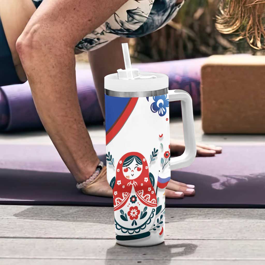 Matryoshka Doll Tumbler With Handle Flag Color Style No2 - Wonder Print Shop