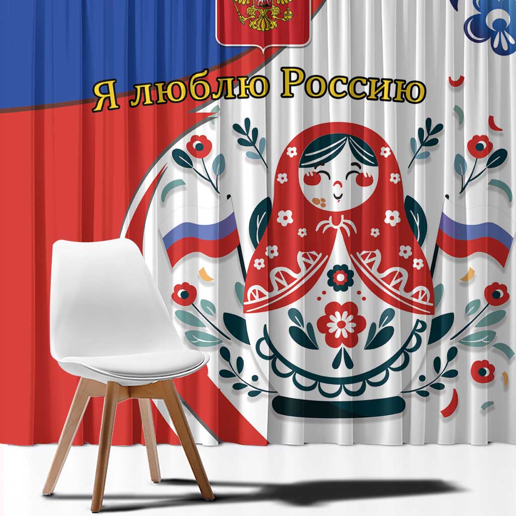 Matryoshka Doll Window Curtain Flag Color Style No2 - Wonder Print Shop