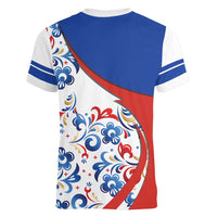 Matryoshka Doll Women V-Neck T-Shirt Flag Color Style No2 - Wonder Print Shop