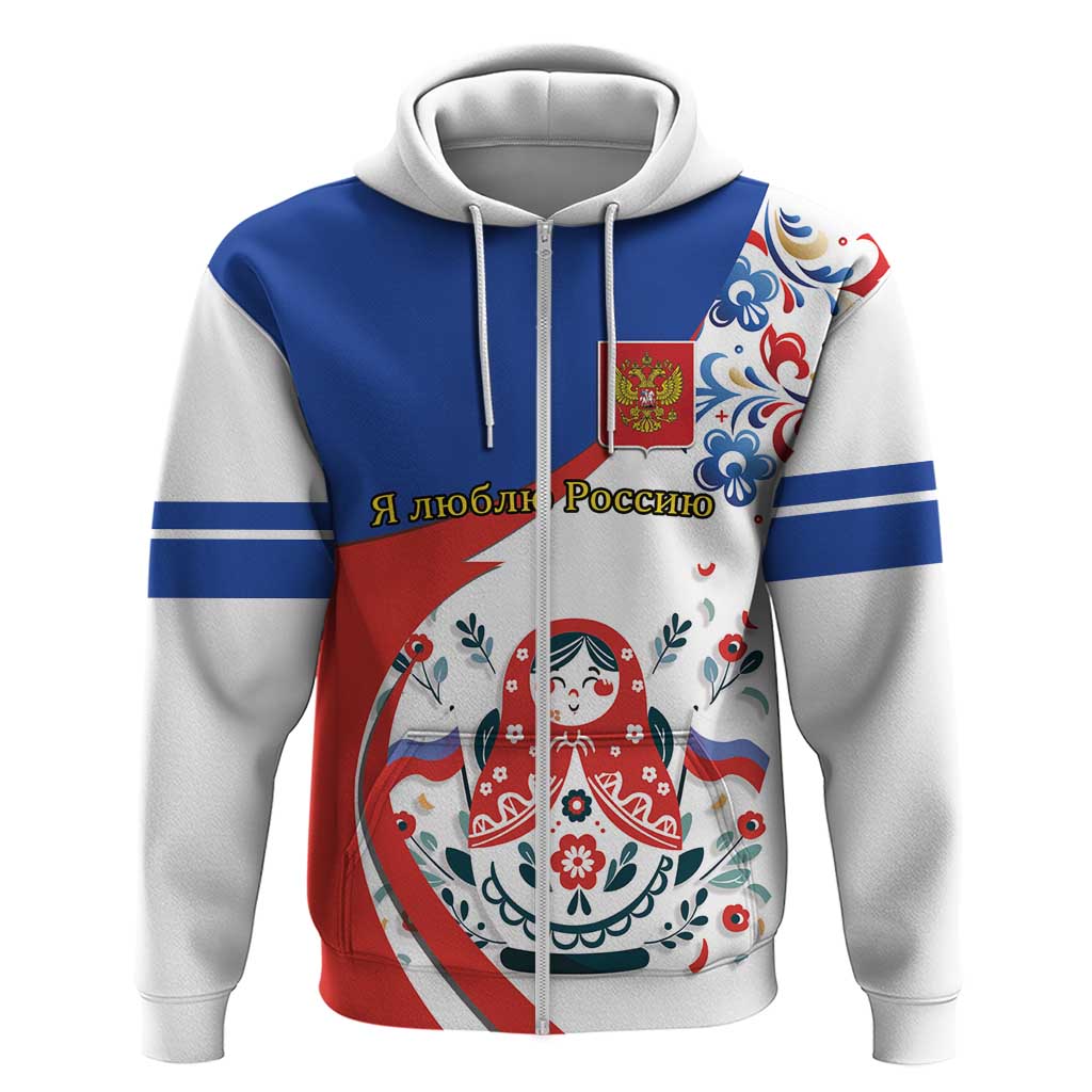 Matryoshka Doll Zip Hoodie Flag Color Style No2 - Wonder Print Shop
