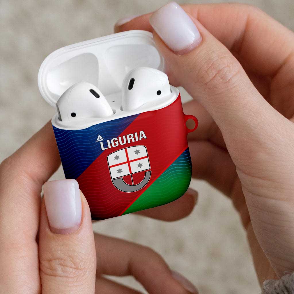 Italy Liguria AirPods Case Emblem With Flag Style - Wonder Print Shop