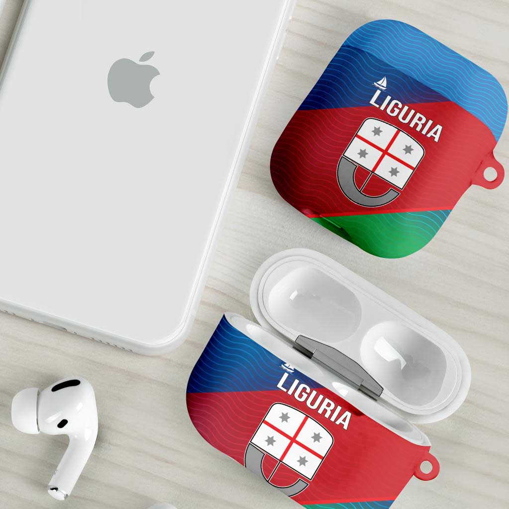 Italy Liguria AirPods Case Emblem With Flag Style - Wonder Print Shop