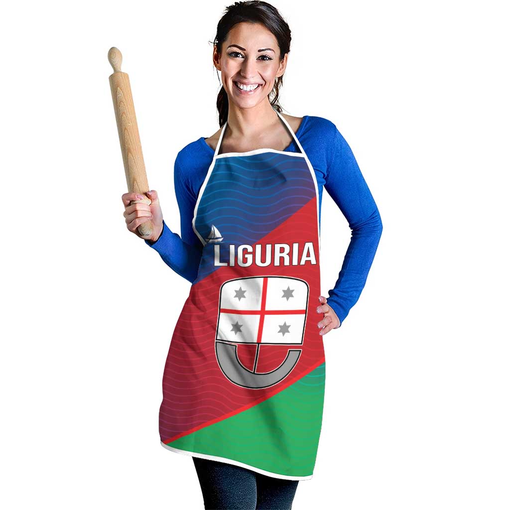 Italy Liguria Apron Emblem With Flag Style - Wonder Print Shop
