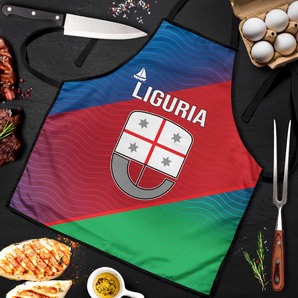 Italy Liguria Apron Emblem With Flag Style - Wonder Print Shop