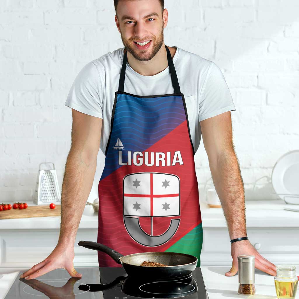 Italy Liguria Apron Emblem With Flag Style - Wonder Print Shop