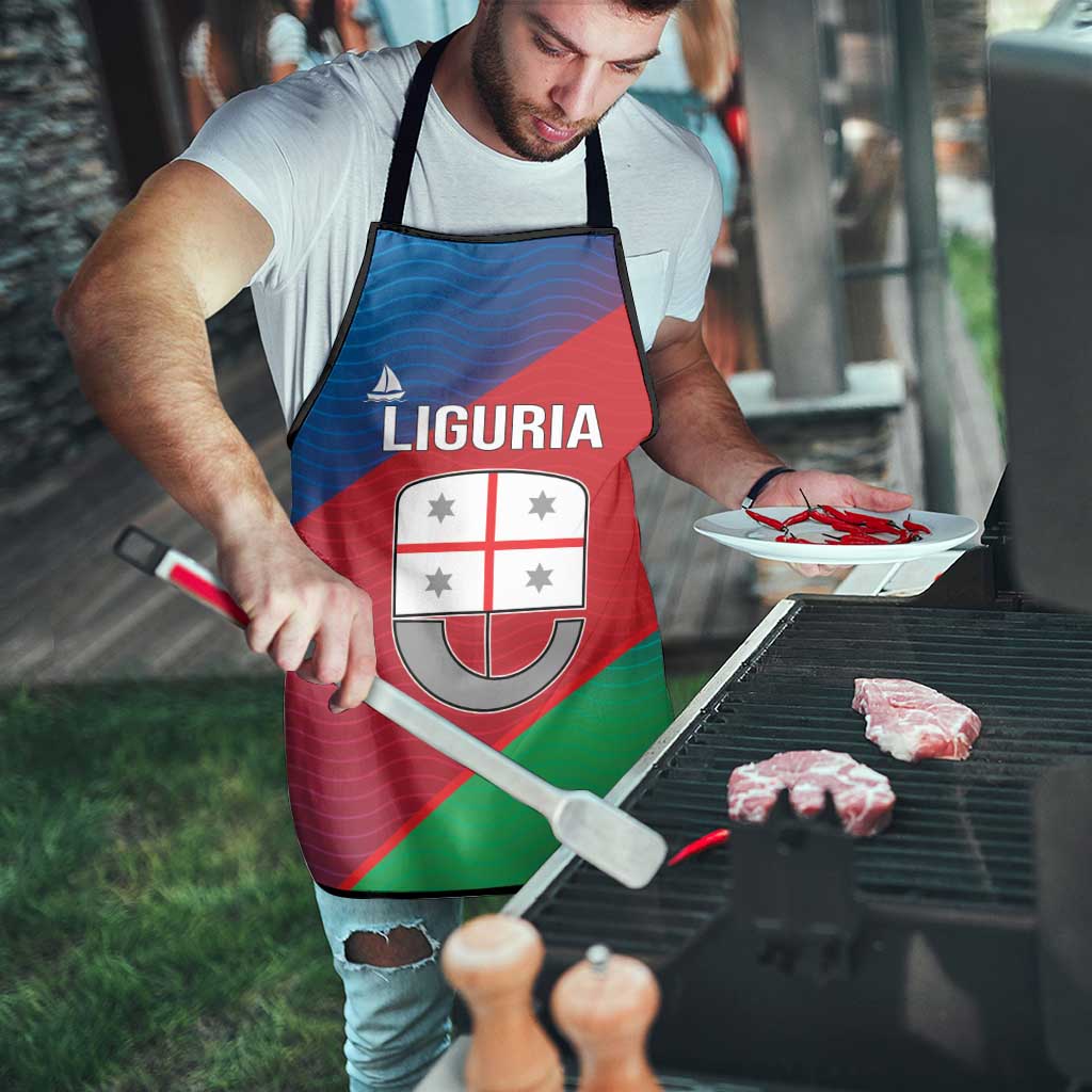 Italy Liguria Apron Emblem With Flag Style - Wonder Print Shop