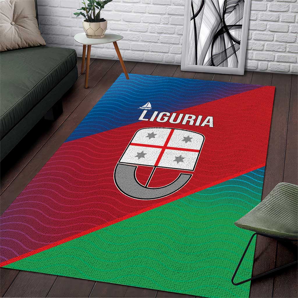 Italy Liguria Area Rug Emblem With Flag Style - Wonder Print Shop