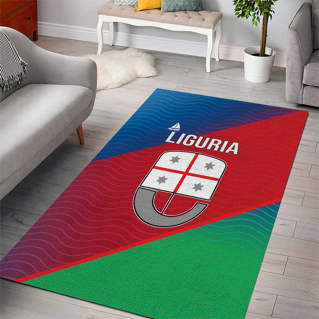 Italy Liguria Area Rug Emblem With Flag Style - Wonder Print Shop