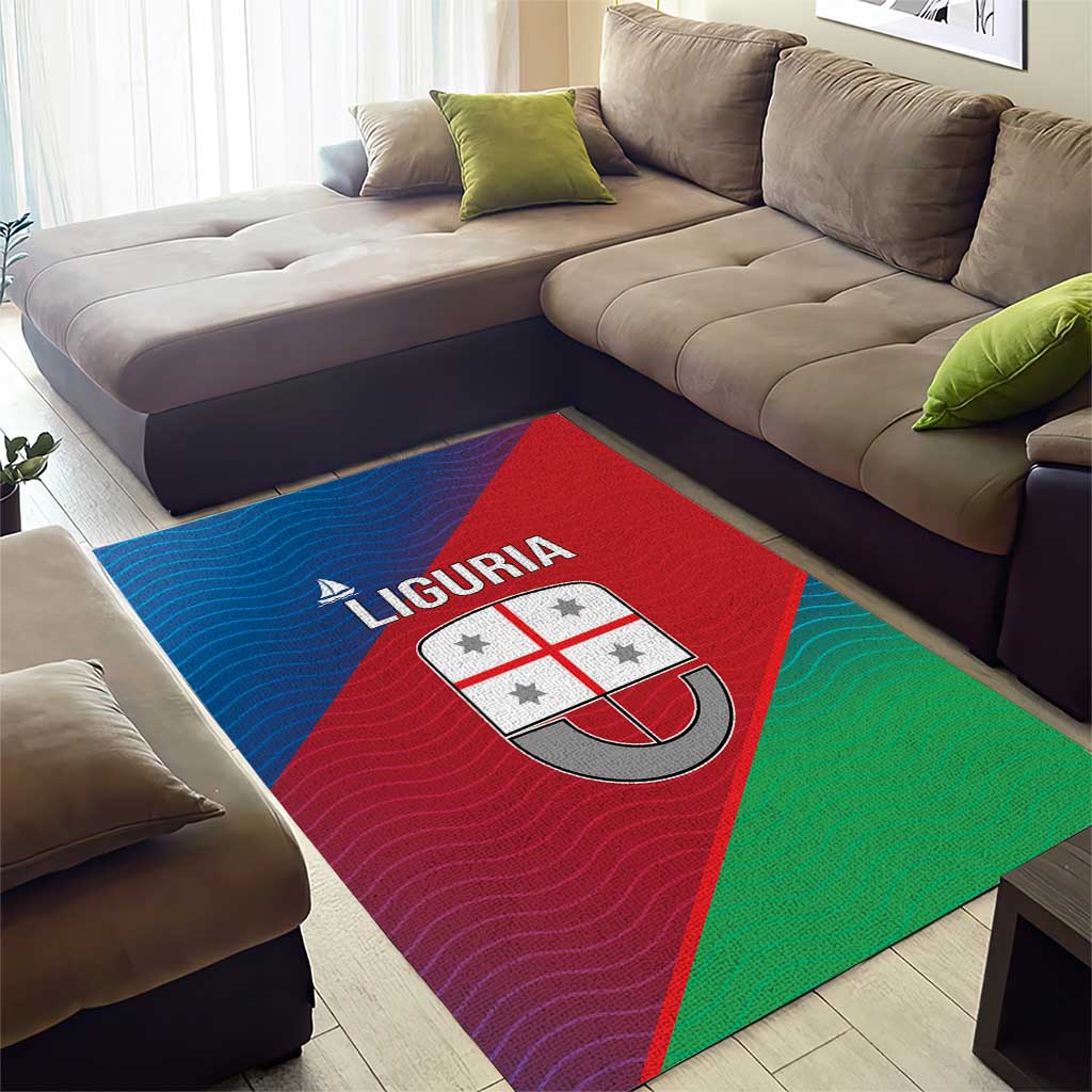 Italy Liguria Area Rug Emblem With Flag Style - Wonder Print Shop