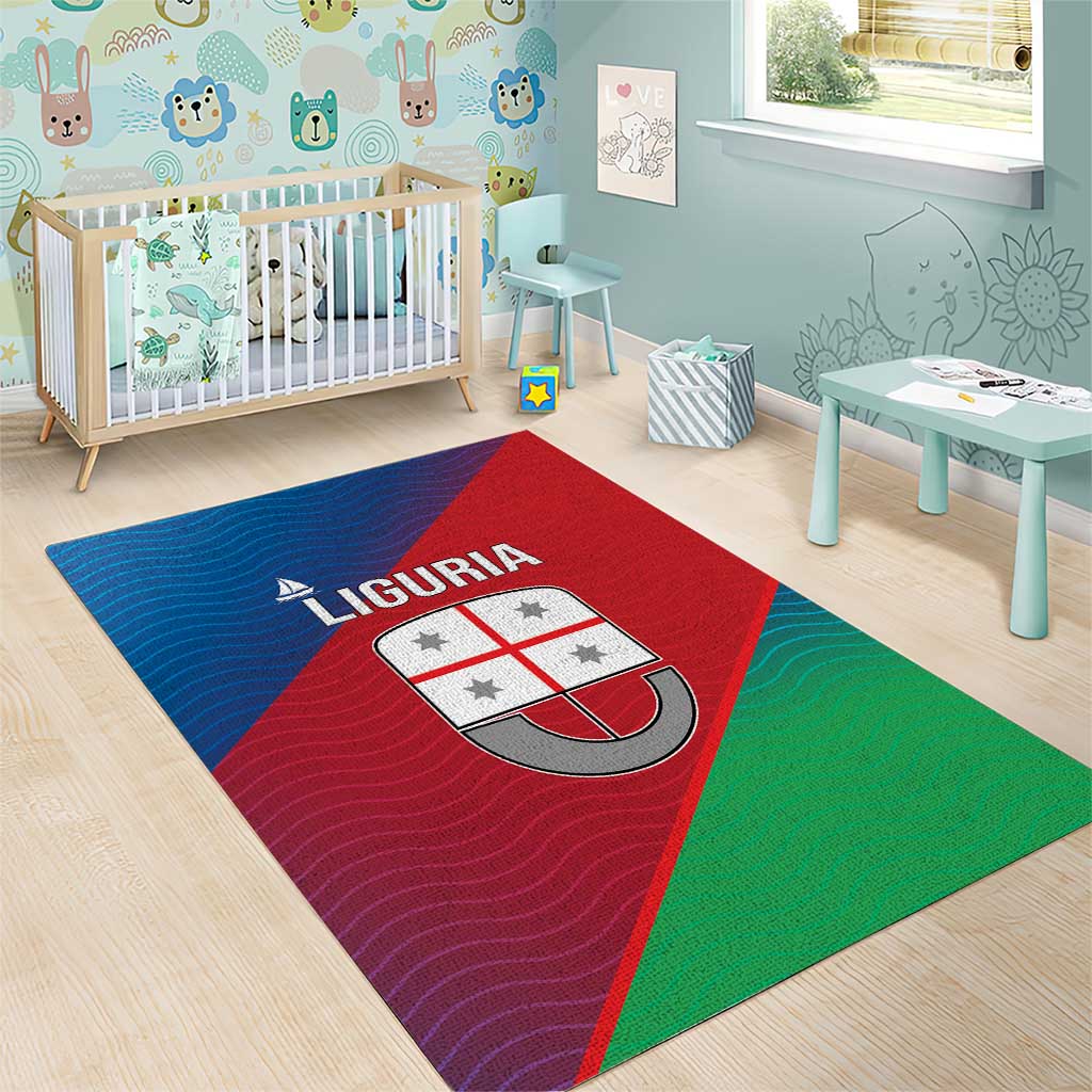 Italy Liguria Area Rug Emblem With Flag Style - Wonder Print Shop
