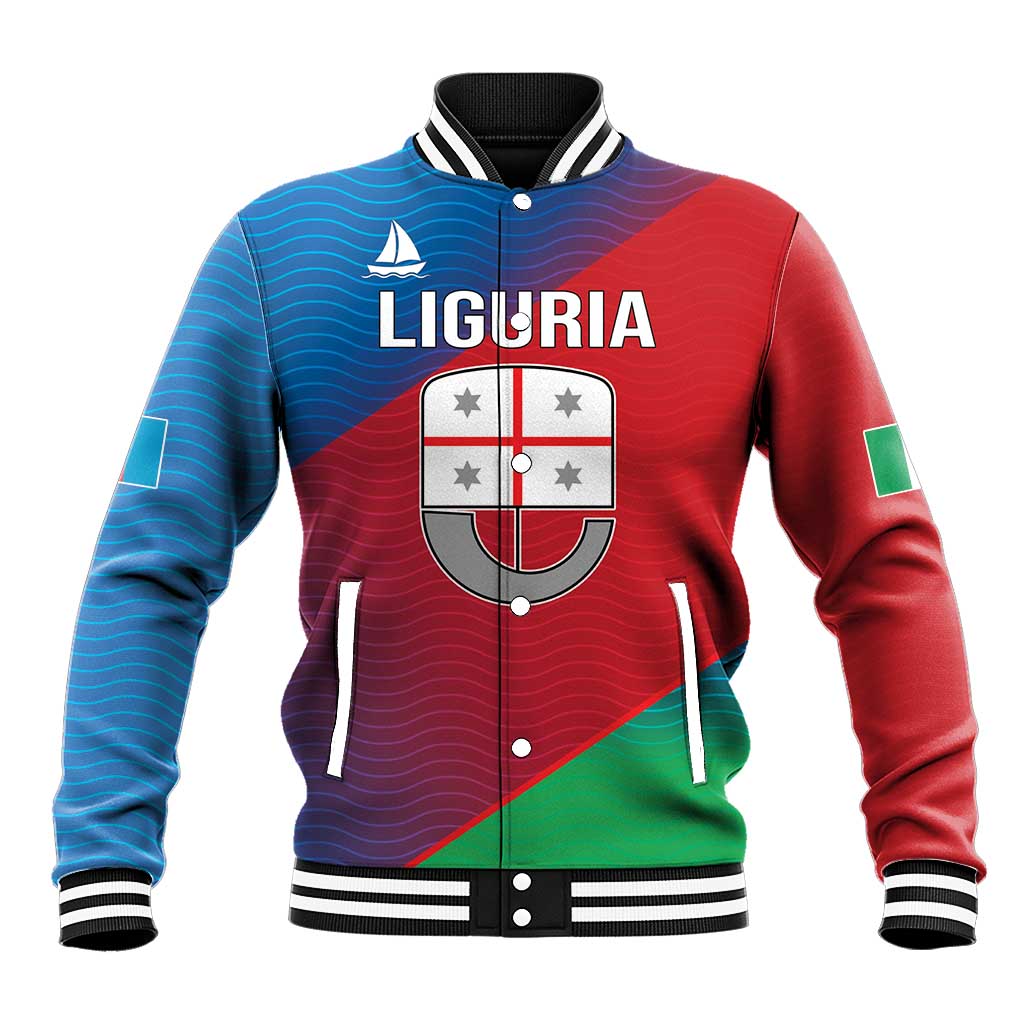 Italy Liguria Baseball Jacket Emblem With Flag Style LT19