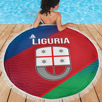 Italy Liguria Beach Blanket Emblem With Flag Style - Wonder Print Shop