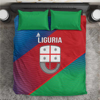 Italy Liguria Bedding Set Emblem With Flag Style - Wonder Print Shop