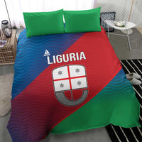Italy Liguria Bedding Set Emblem With Flag Style - Wonder Print Shop