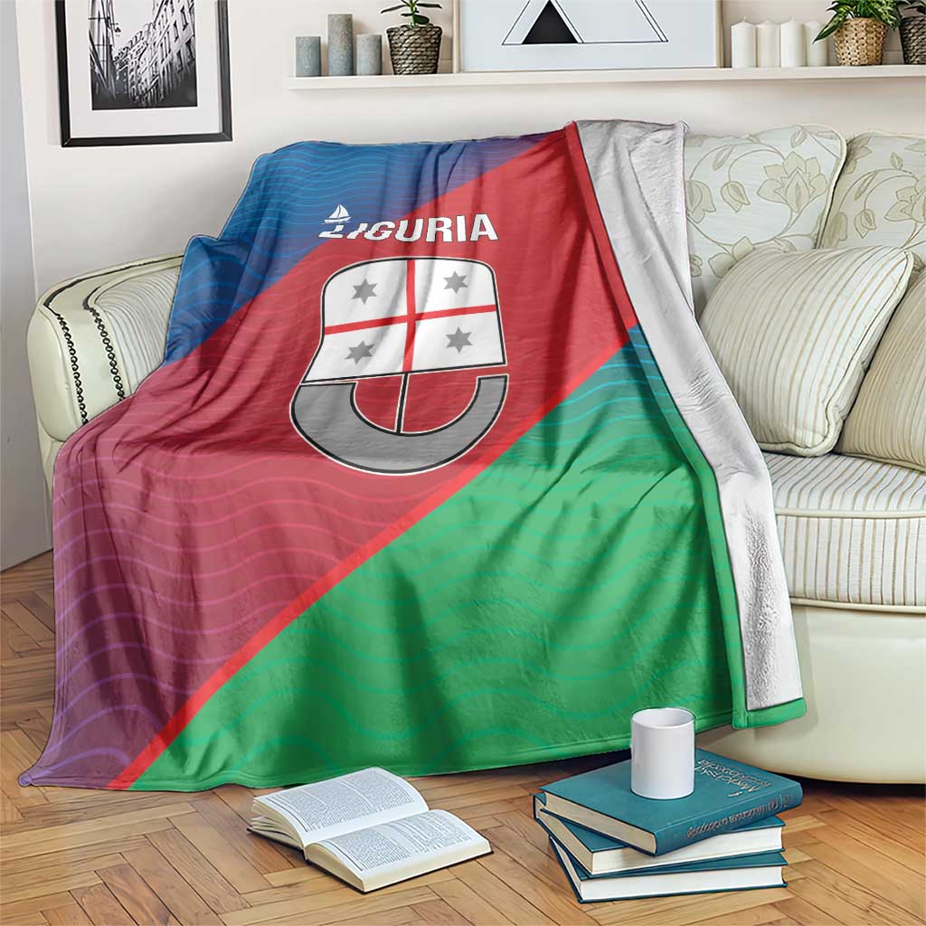 Italy Liguria Blanket Emblem With Flag Style - Wonder Print Shop
