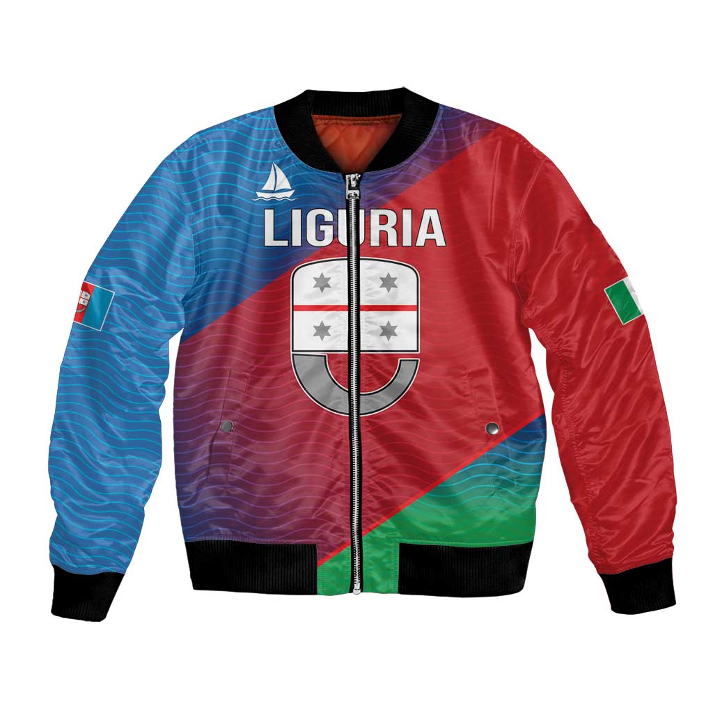 Italy Liguria Bomber Jacket Emblem With Flag Style LT19
