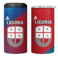 Italy Liguria 4 in 1 Can Cooler Tumbler Emblem With Flag Style - Wonder Print Shop