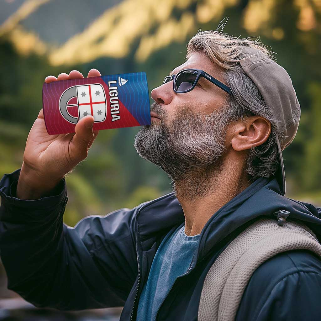 Italy Liguria 4 in 1 Can Cooler Tumbler Emblem With Flag Style - Wonder Print Shop