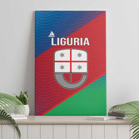 Italy Liguria Canvas Wall Art Emblem With Flag Style - Wonder Print Shop