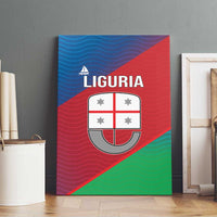 Italy Liguria Canvas Wall Art Emblem With Flag Style - Wonder Print Shop