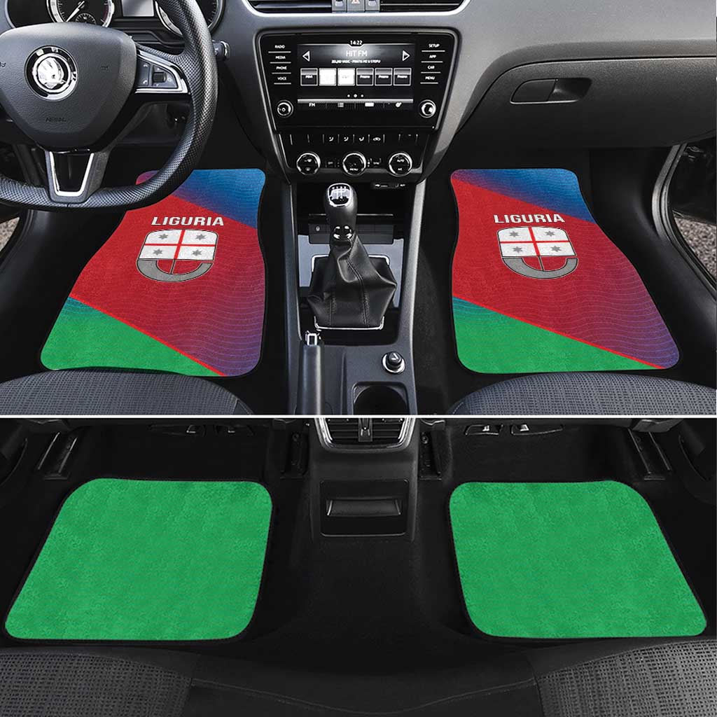 Italy Liguria Car Mats Emblem With Flag Style - Wonder Print Shop