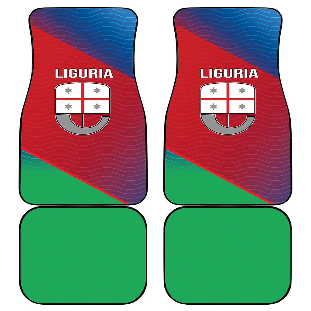 Italy Liguria Car Mats Emblem With Flag Style - Wonder Print Shop