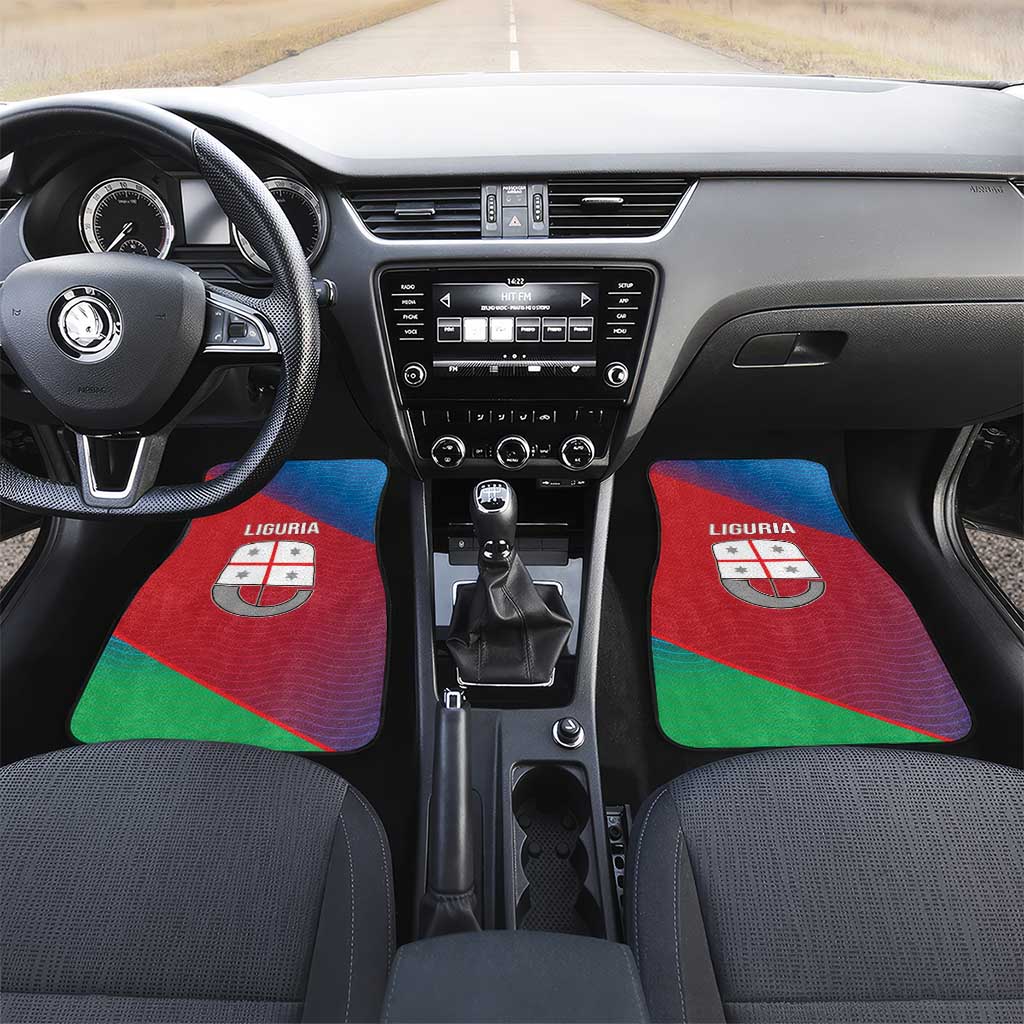 Italy Liguria Car Mats Emblem With Flag Style - Wonder Print Shop