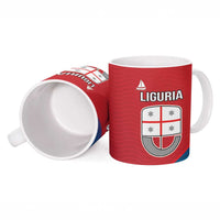 Italy Liguria Ceramic Mug Emblem With Flag Style - Wonder Print Shop
