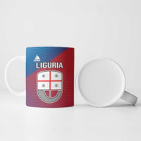 Italy Liguria Ceramic Mug Emblem With Flag Style - Wonder Print Shop