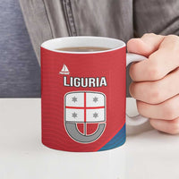 Italy Liguria Ceramic Mug Emblem With Flag Style - Wonder Print Shop