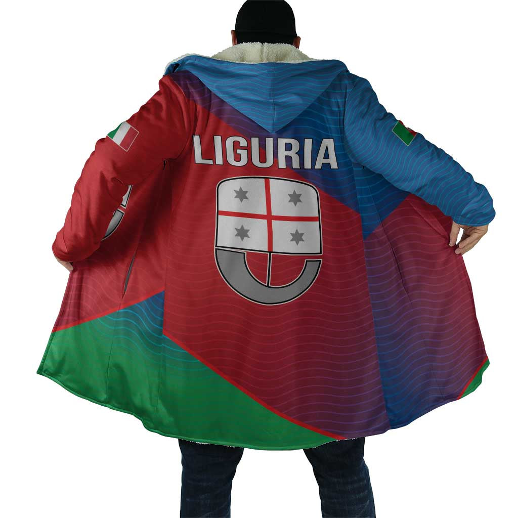 Italy Liguria Cloak Emblem With Flag Style - Wonder Print Shop