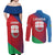 Italy Liguria Couples Matching Off Shoulder Maxi Dress and Long Sleeve Button Shirt Emblem With Flag Style LT19