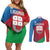 Italy Liguria Couples Matching Off Shoulder Short Dress and Long Sleeve Button Shirt Emblem With Flag Style LT19