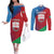Italy Liguria Couples Matching Off The Shoulder Long Sleeve Dress and Long Sleeve Button Shirt Emblem With Flag Style LT19