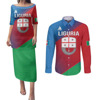 Italy Liguria Couples Matching Puletasi and Long Sleeve Button Shirt Emblem With Flag Style LT19