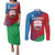 Italy Liguria Couples Matching Puletasi and Long Sleeve Button Shirt Emblem With Flag Style LT19