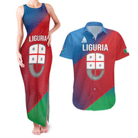 Italy Liguria Couples Matching Tank Maxi Dress and Hawaiian Shirt Emblem With Flag Style LT19