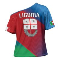 Italy Liguria Cross Shoulder Shirt Emblem With Flag Style - Wonder Print Shop