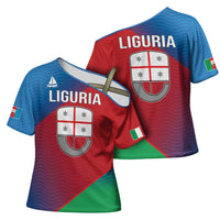 Italy Liguria Cross Shoulder Shirt Emblem With Flag Style - Wonder Print Shop