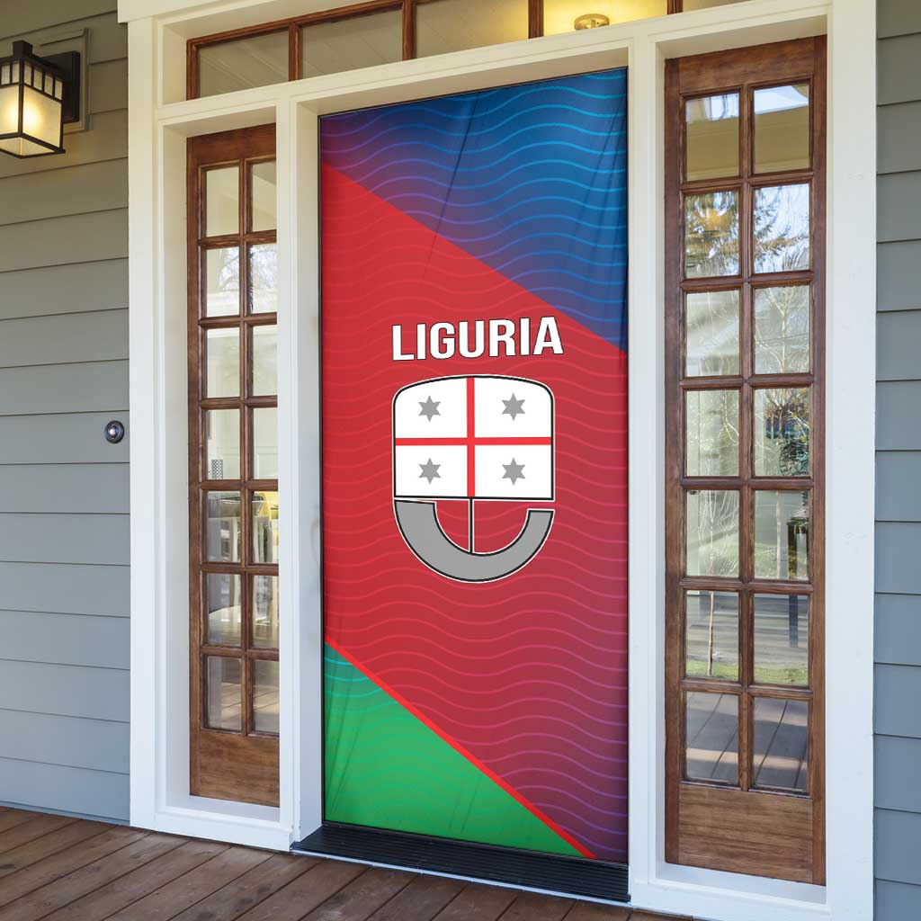 Italy Liguria Door Cover Emblem With Flag Style - Wonder Print Shop