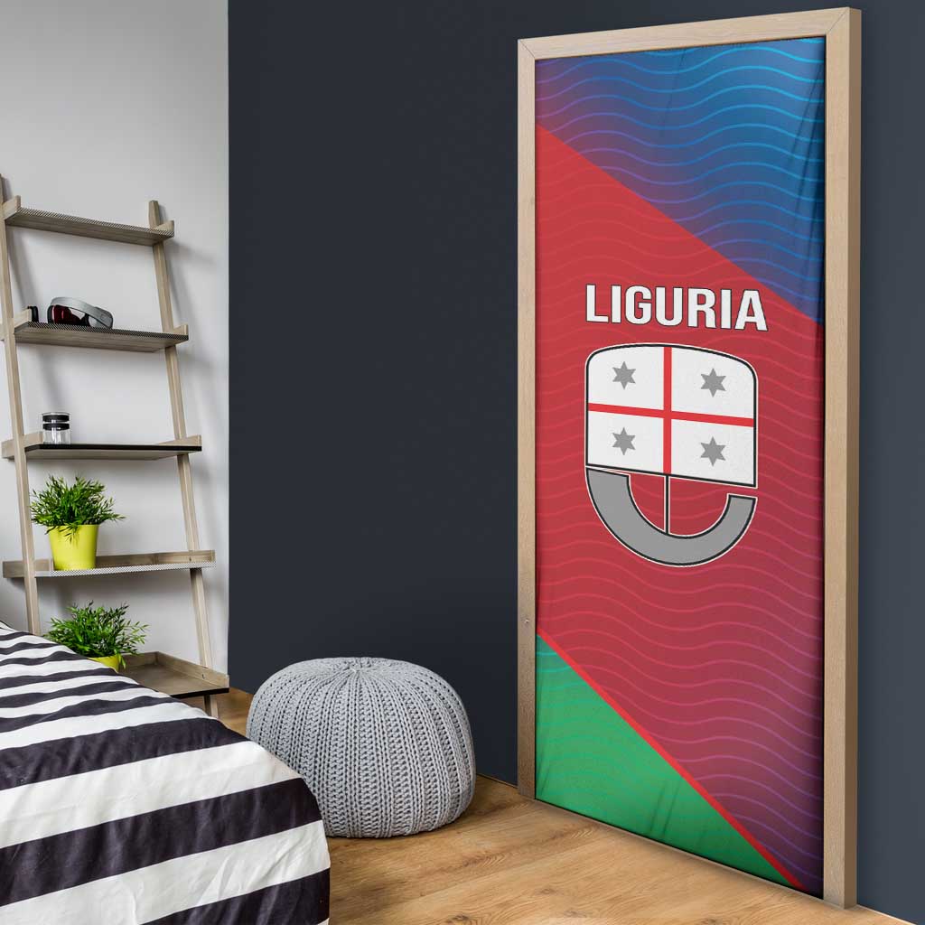 Italy Liguria Door Cover Emblem With Flag Style - Wonder Print Shop