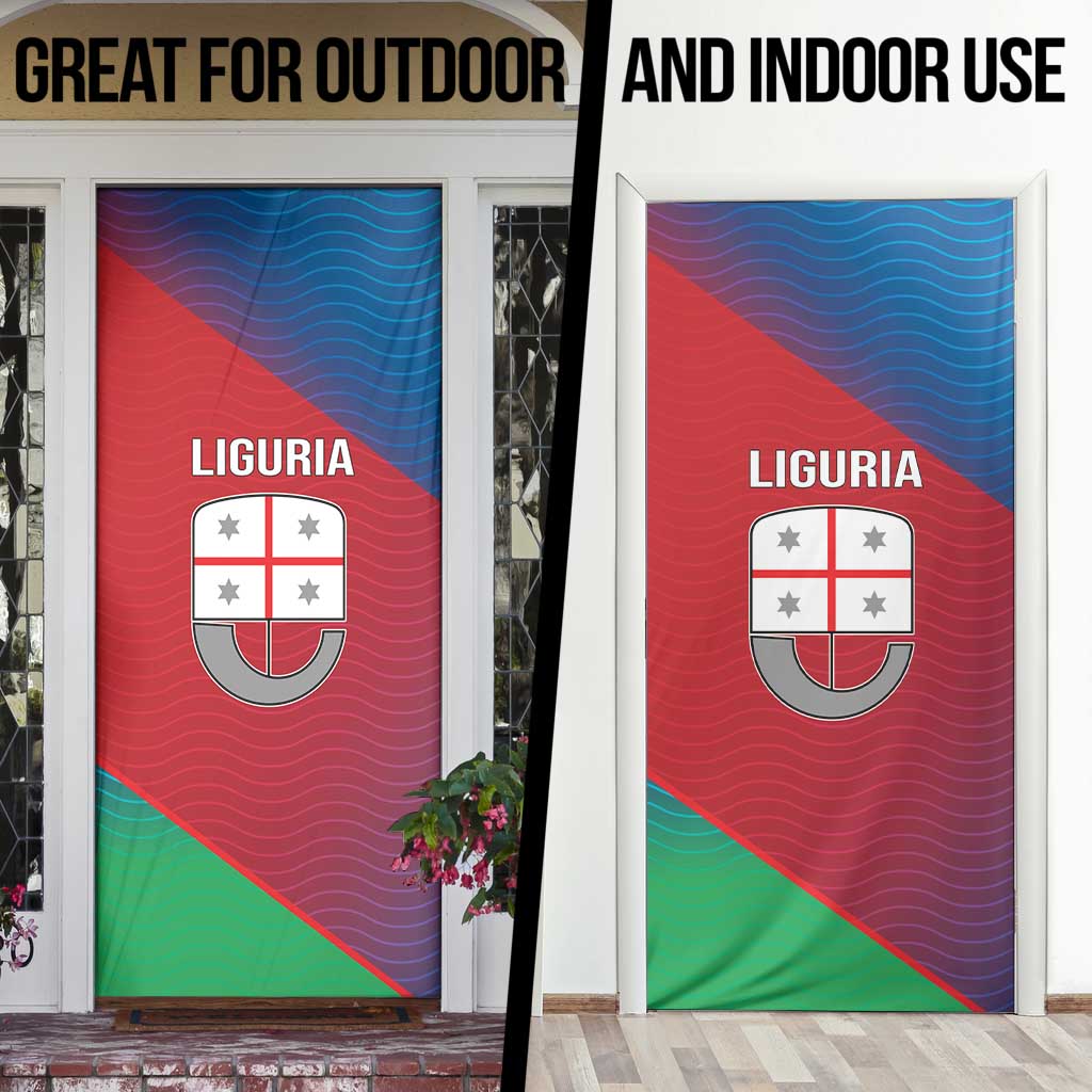 Italy Liguria Door Cover Emblem With Flag Style - Wonder Print Shop